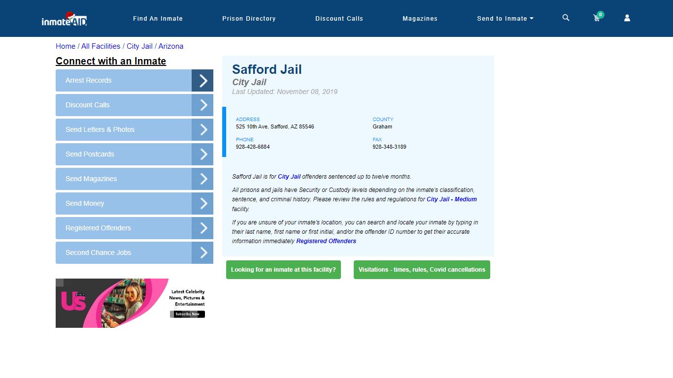 Safford Jail | Inmate Locator