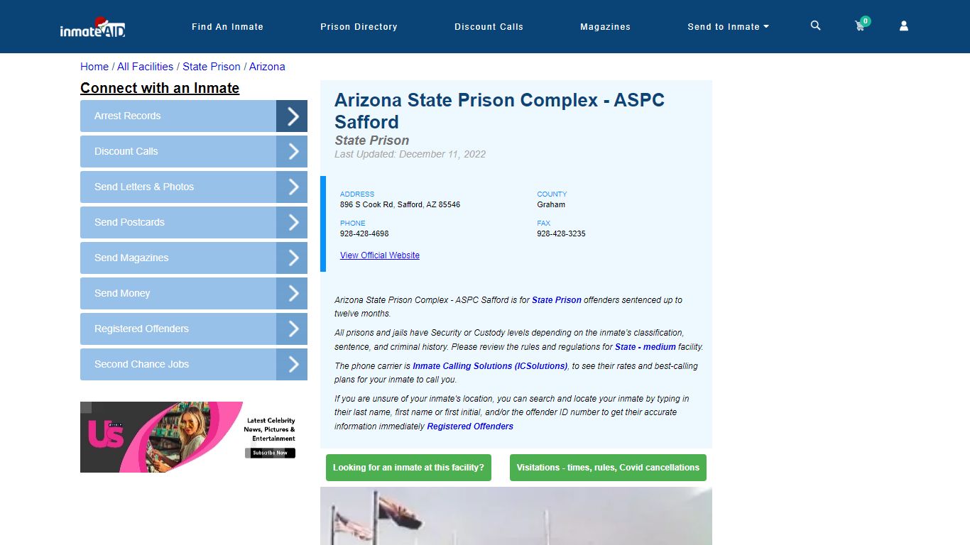 Arizona State Prison Complex - ASPC Safford & Inmate Search ...