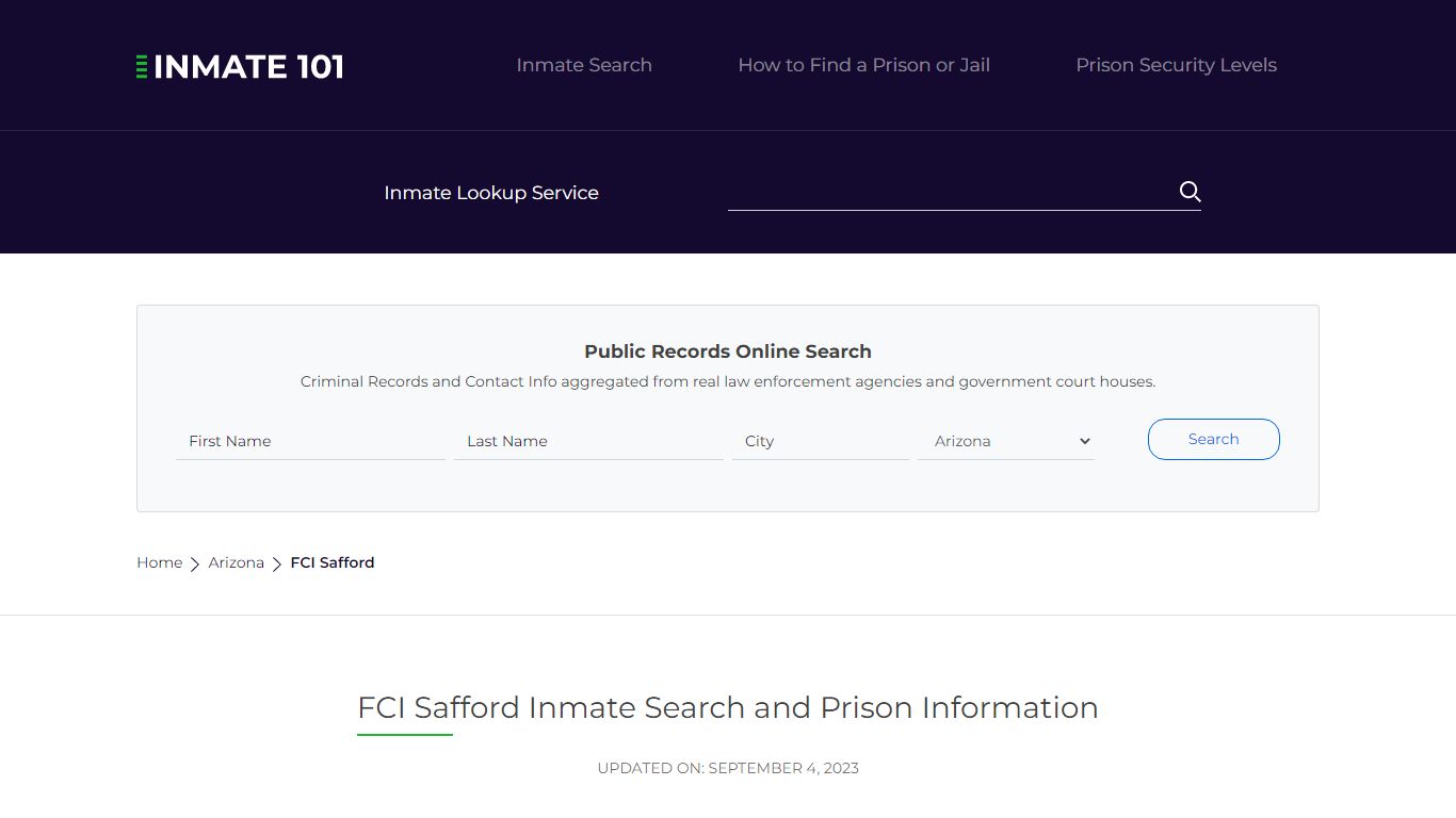FCI Safford Inmate Search | Lookup | Roster